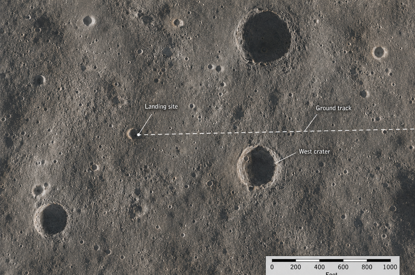 Apollo 11 landing area map from the mission report