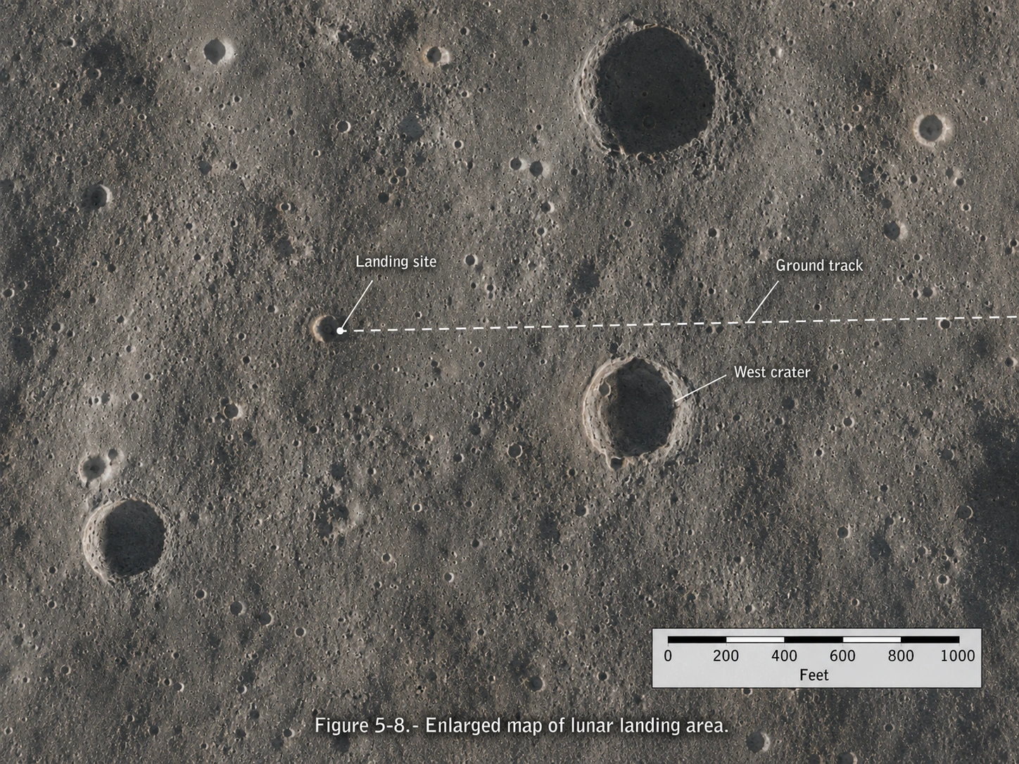 Apollo 11 landing area map from the mission report